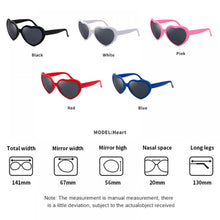 Load image into Gallery viewer, Love Heart Shape Sunglasses Women Kids Heart Glasses Girls Special Effect Light Change Love Heart Lens Color Sunglasses Oculos