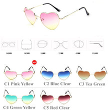 Carica l'immagine nel visualizzatore di Gallery, Love Heart Shaped Sunglasses Women  Cat Eye Sun Glasses Ladies Sexy Sweet Designer Candy Mirror Lens Eyewear UV400