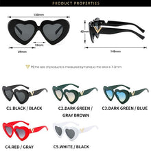 Load image into Gallery viewer, Love Heart Sunglasses Women 2023 Brand Designer V Sun glasses Oversized Heart Glasses Shaped Oculos De Sol Feminino