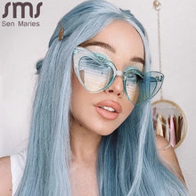 Load image into Gallery viewer, Love Heart Sunglasses Women Big Frame Personality Sunglass Cute Sexy Retro Cat Eye Vintage Sun Glasses Pink Female