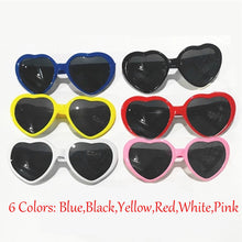 Load image into Gallery viewer, Love Heart-shaped Special Effects Glasses Watch The Lights Change to Heart Shape At Night Diffraction Glasses  Sunglasses
