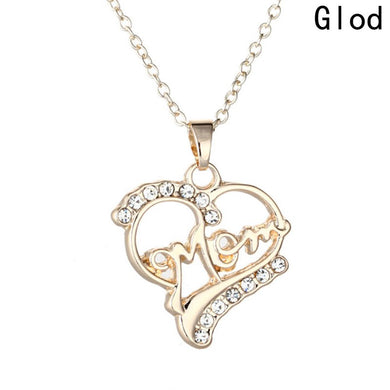 Love Mom Gift Great Mama Pendant Necklace - Silver Plated Jewelry Christmas Gift For Mother MUM Letters Heart Pendant Wholesale