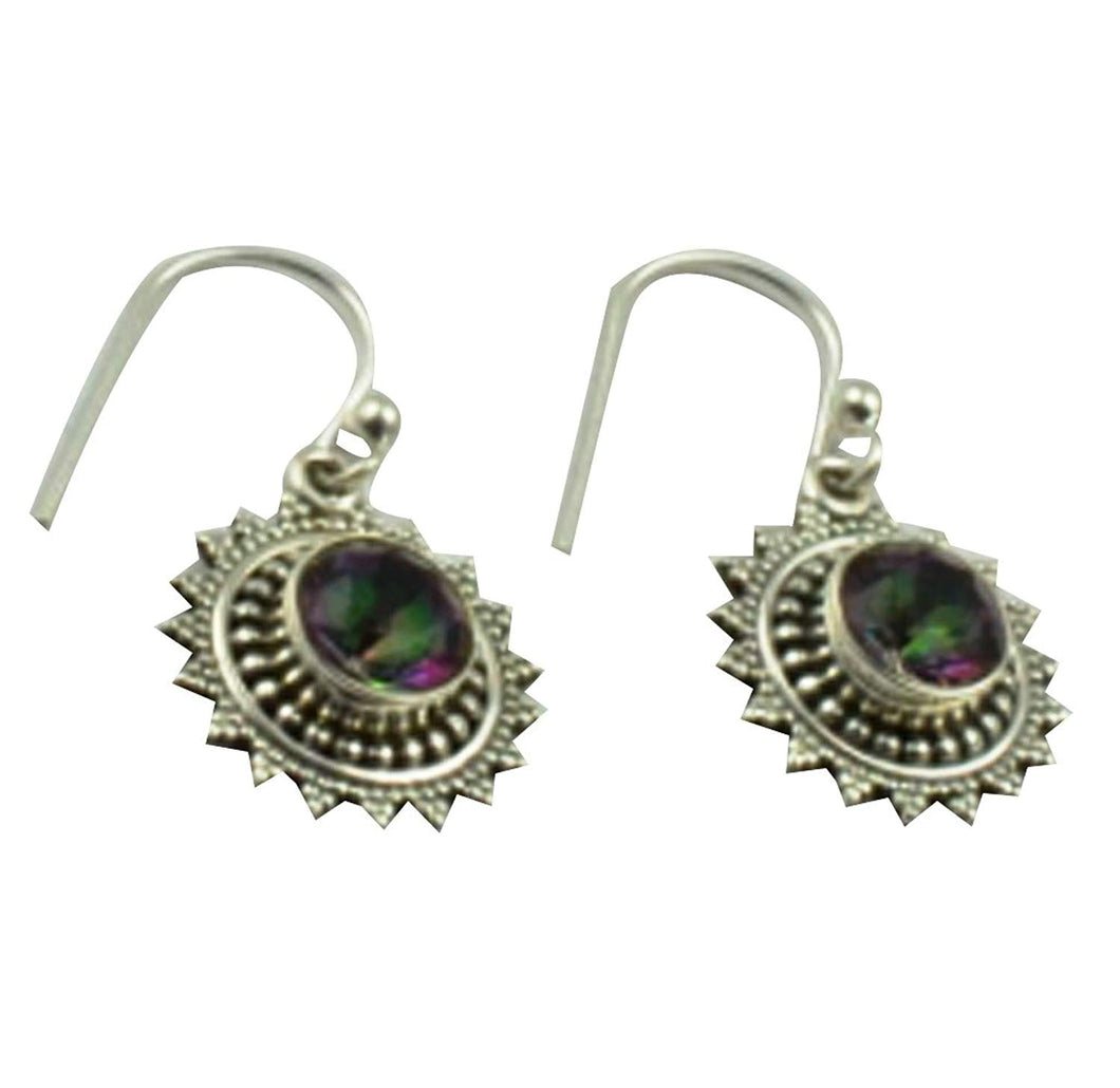 LoveGem Genuine Mystic Topaz EARRINGS 925 Sterling Silver, 26.8mm, AE2368