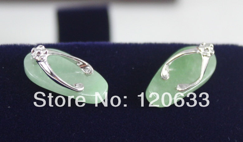 Lovely shape silver ER00161 cute stone Circle Fine Stud Earring [pair] earrings for sterling-silver-jewelry