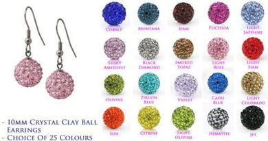 Prezzo più basso! 10mm Cl Misto 20 Colori MOW Cristallo Micro Pavimenta Palla da discoteca Orecchini in cristallo placcato argento Gioielli con perno 