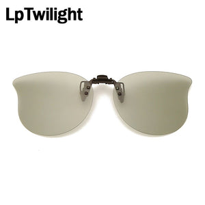 LpTwilight Large Polarized Clip On Sunglasses Yellow Night Vision Glasses Mirror Driving Flip Up Lens Eyewear Accessories sungla