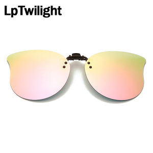 LpTwilight Large Polarized Clip On Sunglasses Yellow Night Vision Glasses Mirror Driving Flip Up Lens Eyewear Accessories sungla