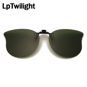 LpTwilight Large Polarized Clip On Sunglasses Yellow Night Vision Glasses Mirror Driving Flip Up Lens Eyewear Accessories sungla