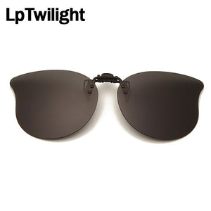 LpTwilight Large Polarized Clip On Sunglasses Yellow Night Vision Glasses Mirror Driving Flip Up Lens Eyewear Accessories sungla