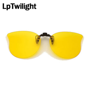 LpTwilight Large Polarized Clip On Sunglasses Yellow Night Vision Glasses Mirror Driving Flip Up Lens Eyewear Accessories sungla