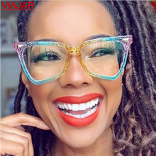 Load image into Gallery viewer, Lrregular Women&#39;s Anti Blue Light Blocking Glasses Women Cat Eye Sunglasses Frames Computer Gaming Eye glasses Eyewear