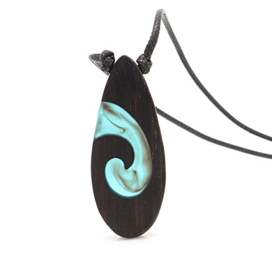 Handamde Natural Wood Oval Pendant Necklaces Vintage Resin Wooden Long Necklace For Women Men Party Jewelry Gfit LN0252