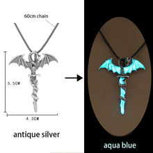 Load image into Gallery viewer, Luminous Glowing Arrow Pendant Necklace Knight Spear Necklace Glow In The Dark Pike Necklace for Women Men Halloween Gift