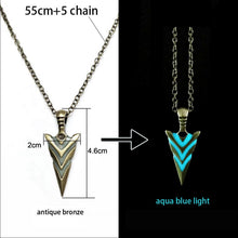 Load image into Gallery viewer, Luminous Glowing Arrow Pendant Necklace Knight Spear Necklace Glow In The Dark Pike Necklace for Women Men Halloween Gift