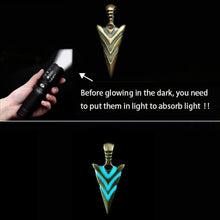 Load image into Gallery viewer, Luminous Glowing Arrow Pendant Necklace Knight Spear Necklace Glow In The Dark Pike Necklace for Women Men Halloween Gift