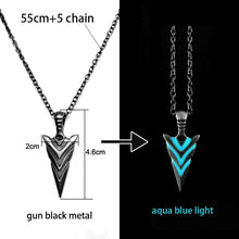 Load image into Gallery viewer, Luminous Glowing Arrow Pendant Necklace Knight Spear Necklace Glow In The Dark Pike Necklace for Women Men Halloween Gift