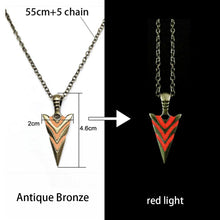 Load image into Gallery viewer, Luminous Glowing Arrow Pendant Necklace Knight Spear Necklace Glow In The Dark Pike Necklace for Women Men Halloween Gift