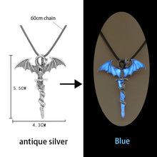 Load image into Gallery viewer, Luminous Glowing Arrow Pendant Necklace Knight Spear Necklace Glow In The Dark Pike Necklace for Women Men Halloween Gift