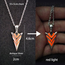Load image into Gallery viewer, Luminous Glowing Arrow Pendant Necklace Knight Spear Necklace Glow In The Dark Pike Necklace for Women Men Halloween Gift
