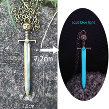Load image into Gallery viewer, Luminous Glowing Arrow Pendant Necklace Knight Spear Necklace Glow In The Dark Pike Necklace for Women Men Halloween Gift