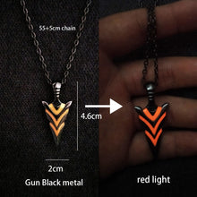 Load image into Gallery viewer, Luminous Glowing Arrow Pendant Necklace Knight Spear Necklace Glow In The Dark Pike Necklace for Women Men Halloween Gift
