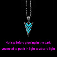 Load image into Gallery viewer, Luminous Glowing Arrow Pendant Necklace Knight Spear Necklace Glow In The Dark Pike Necklace for Women Men Halloween Gift