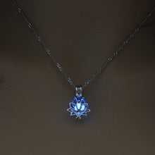 Carica l&#39;immagine nel visualizzatore di Gallery, Glowing In The Dark Moon Lotus Flower Shaped Pendant Necklace For Women Yoga Prayer Buddhism Jewelry