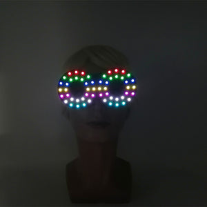Luminous Neon Light LED Glasses Unisex Costume Accessories Halloween Christmas Party Glowing Decorative Sunglasses For Men Women