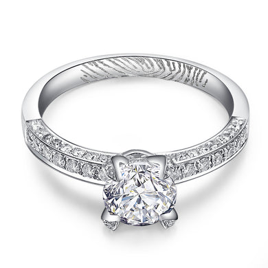 Luxury 4-Claw GIA Diamond Engagement Ring for Women 18K White Gold 1.01+0.5ct GIA Diamond Jewelry Handmade Wedding Band