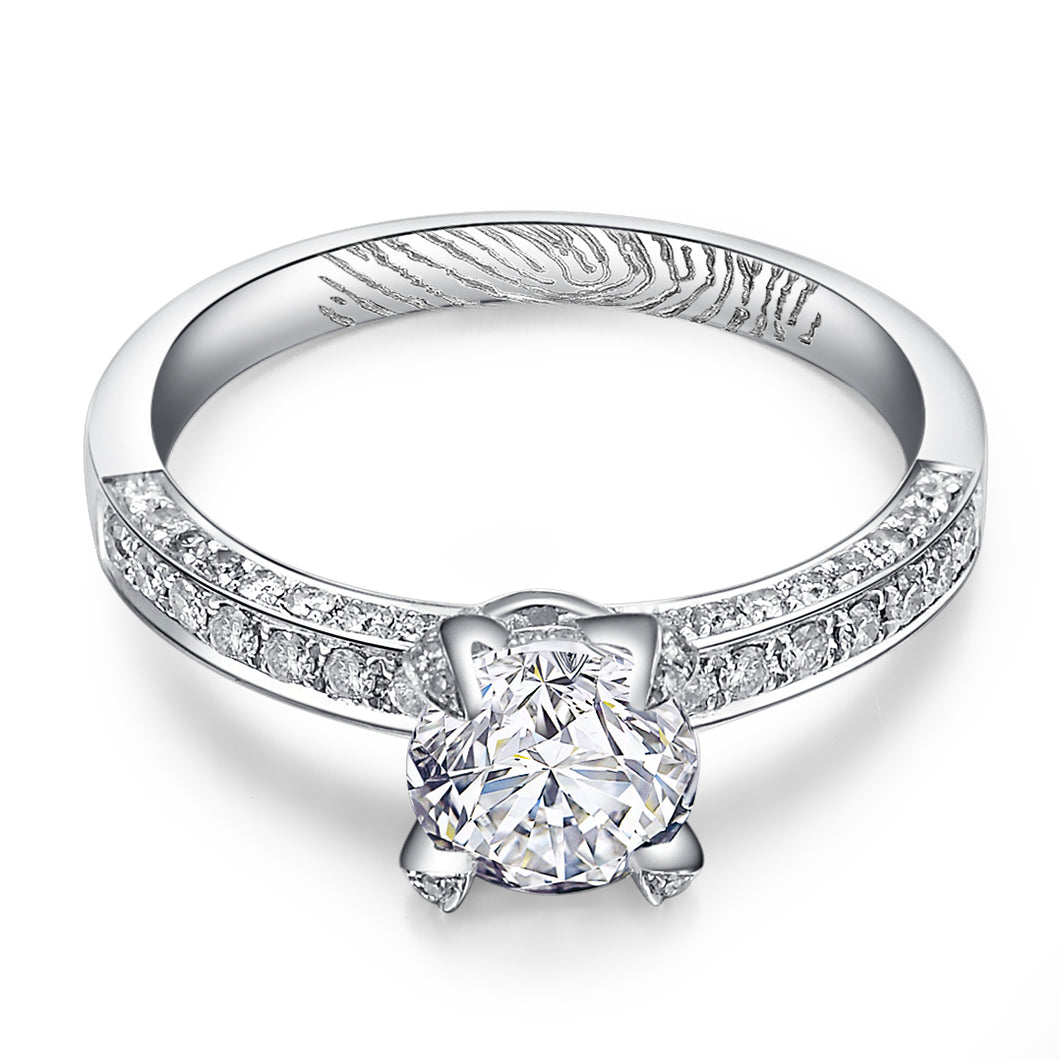 Luxury 4-Claw GIA Diamond Engagement Ring for Women 18K White Gold 1.01+0.5ct GIA Diamond Jewelry Handmade Wedding Band