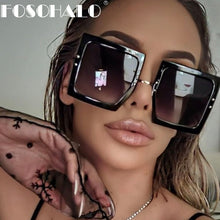 Load image into Gallery viewer, Big Square Sunglasses Women Brand Designer Retro Clear Sun Glasses For Female Oversized Black Shades Oculos De Sol