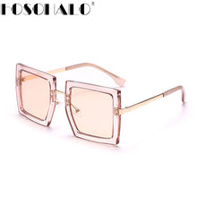 Load image into Gallery viewer, Big Square Sunglasses Women Brand Designer Retro Clear Sun Glasses For Female Oversized Black Shades Oculos De Sol