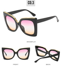 Load image into Gallery viewer, Black Oversized Sunglasses Women Brand Designer Sexy Big Frame Square Cat Eye Sun Glasses 2023 Female Gradient Shades