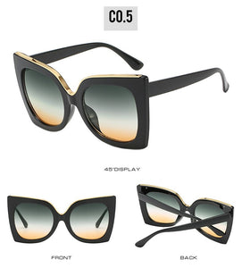 Black Oversized Sunglasses Women Brand Designer Sexy Big Frame Square Cat Eye Sun Glasses 2023 Female Gradient Shades