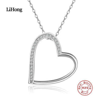 Collane in argento sterling 925 di marca di lusso con ciondolo a forma di cuore per le donne con gioielli in zircone AAA regalo per l'amante 