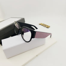 Carica l&#39;immagine nel visualizzatore di Gallery, Montature per occhiali Cat Eye di marca Gambe bling da donna Occhiali quadrati per computer di tendenza Montature per occhiali regalo decorative