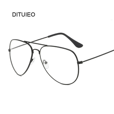 Occhiali da vista per uomo e donna con montatura grande per l'aviazione di marca, occhiali da vista oversize in metallo vintage con doppia lente, lenti trasparenti sottili 