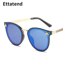 Load image into Gallery viewer, Brand Designer Bee Sunglasses Women Men Classic Vintage Sun Glasses Cat Eye Eyeglasses Blue Shades Gafas De Sol