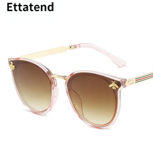 Load image into Gallery viewer, Brand Designer Bee Sunglasses Women Men Classic Vintage Sun Glasses Cat Eye Eyeglasses Blue Shades Gafas De Sol