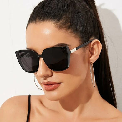 Occhiali da sole Cat Eye di marca firmati Donna Occhiali da sole vintage a specchio nero per montatura grande Oculos femminili sexy cool 