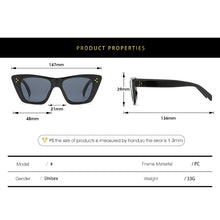 Load image into Gallery viewer, Brand Designer Cat Eye Sunglasses Women Vintage Popular Travel Rivet Square Sun Glasses Sexy Ladies Shades UV400