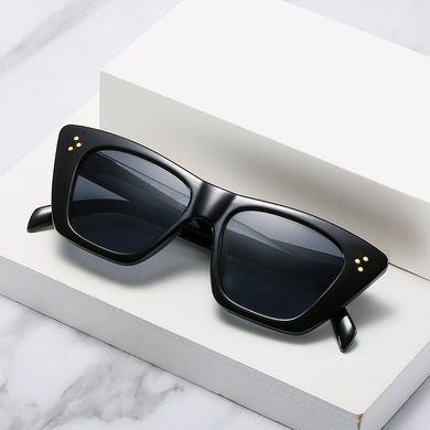 Brand Designer Cat Eye Sunglasses Women Vintage Popular Travel Rivet Square Sun Glasses Sexy Ladies Shades UV400