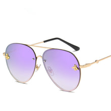 Load image into Gallery viewer, Brand Designer Female Rimless Sunglasses AViation Women Sun Glasses Gradient Shades Little bee Lens Ladies UV400 rays