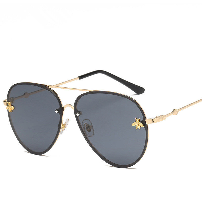 Brand Designer Female Rimless Sunglasses AViation Women Sun Glasses Gradient Shades Little bee Lens Ladies UV400 rays