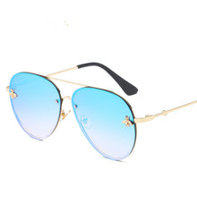 Load image into Gallery viewer, Brand Designer Female Rimless Sunglasses AViation Women Sun Glasses Gradient Shades Little bee Lens Ladies UV400 rays