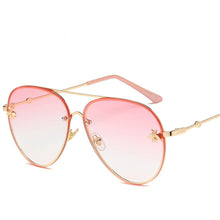 Load image into Gallery viewer, Brand Designer Female Rimless Sunglasses AViation Women Sun Glasses Gradient Shades Little bee Lens Ladies UV400 rays