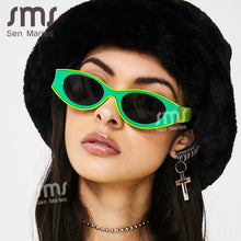 Load image into Gallery viewer, Brand Designer Oval Sunglasses Women  Square Sunglasses Men Gothic Glasses Vintage Oculos Feminino UV400