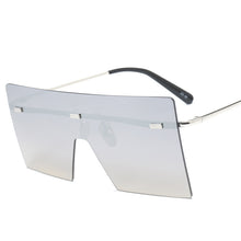 Load image into Gallery viewer, Brand Designer Oversized Rimless Sunglass For Women Mens 2023 Mirrored Flat Top Sun Glasses Gafas De Sol Sunglasses