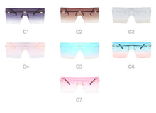 Load image into Gallery viewer, Brand Designer Oversized Rimless Sunglass For Women Mens 2023 Mirrored Flat Top Sun Glasses Gafas De Sol Sunglasses
