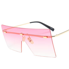 Load image into Gallery viewer, Brand Designer Oversized Rimless Sunglass For Women Mens 2023 Mirrored Flat Top Sun Glasses Gafas De Sol Sunglasses